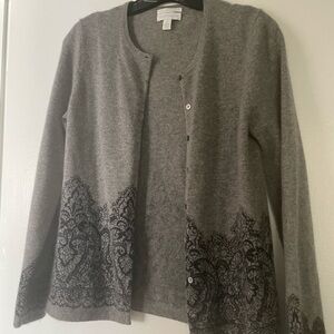 Charter Club Gray Cashmere button down sweater. Like new.